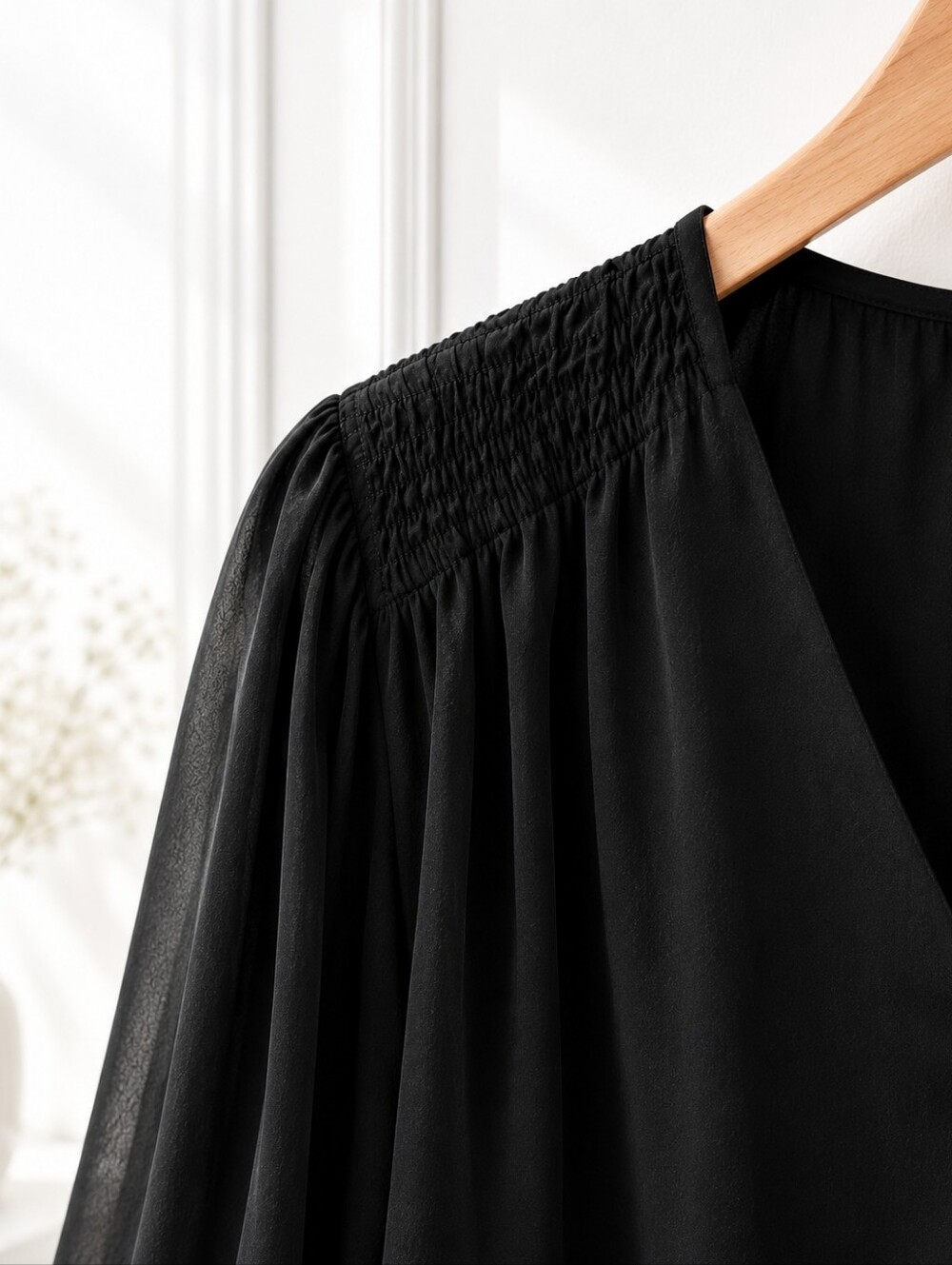 Magaschoni | Black Blouse | Size 2X Lightweight Dressy Top | Elegant Career - Picture 6 of 10